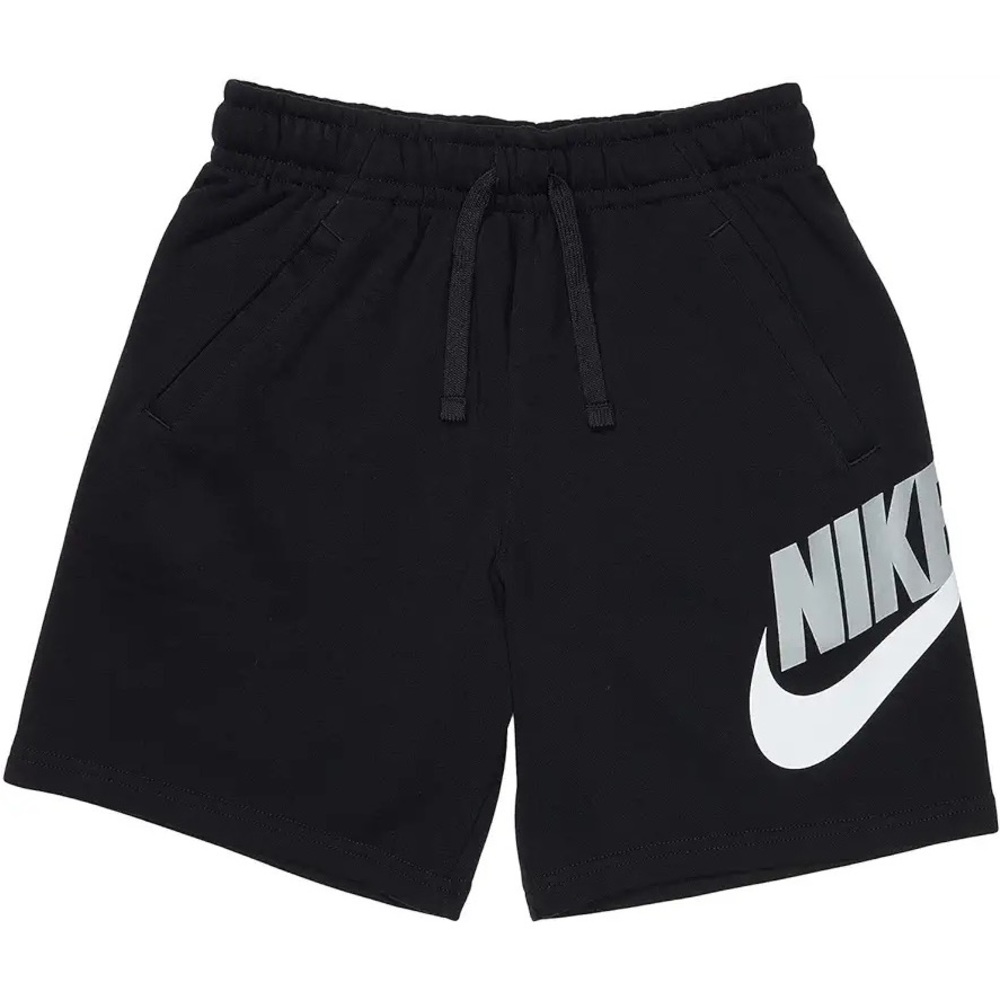 Little Kids’ Size Large Nike Swoosh Logo Fleece Black & Gray Shorts